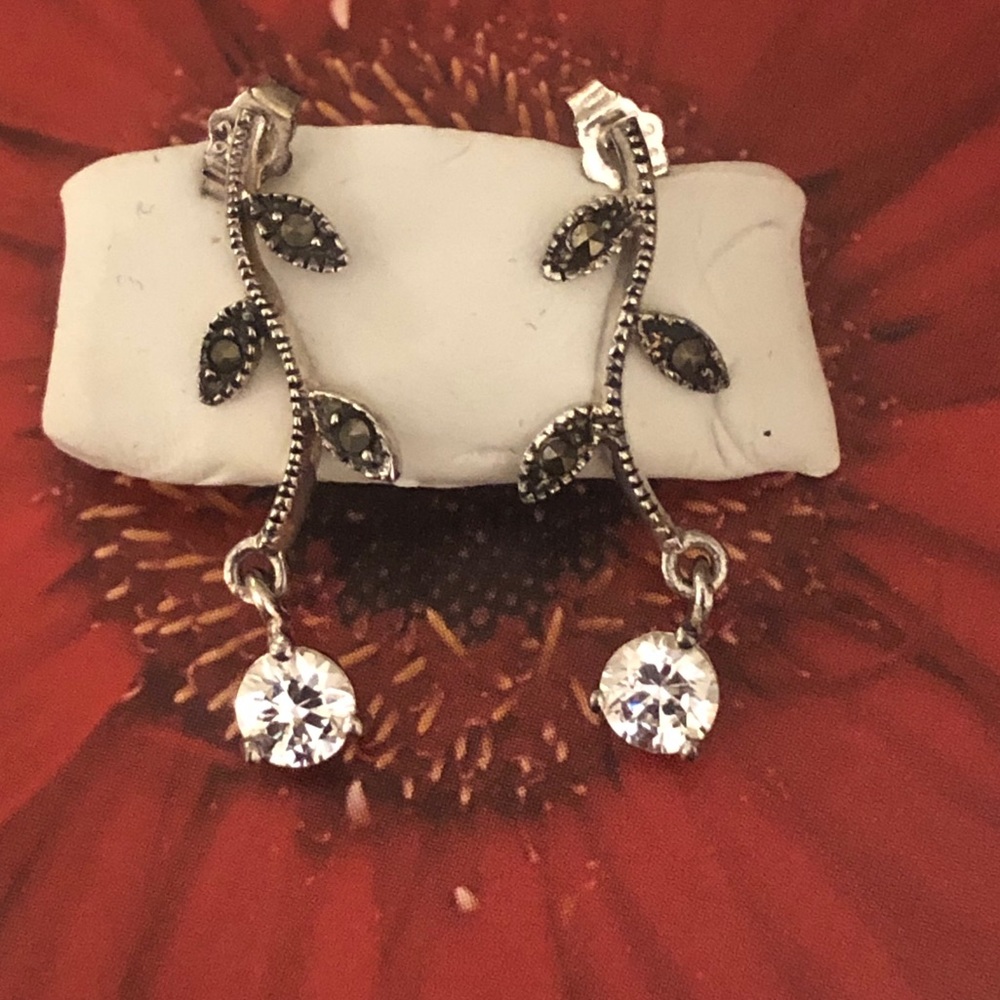 Silpada Sterling Silver and Marcasite Earrings - Picture 5 of 5